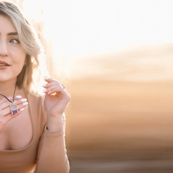 AYANA Amethyst Geode Necklace - A Beautiful and Meaningful Gift for Women - Picture 9 of 10